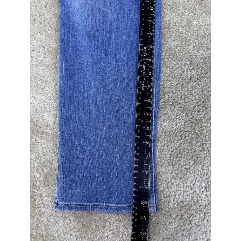 Lee Slim Fit Straight Leg Mid Rise Jeans Womens 14 Blue Denim Dark Wash D233 - Picture 12 of 14